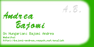 andrea bajomi business card